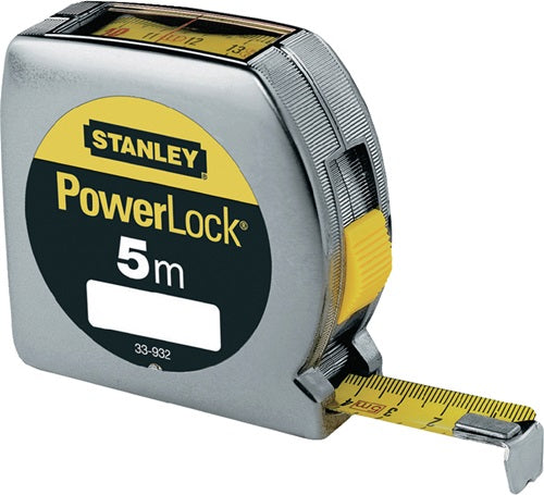 Taschenrollbandmaß PowerLock® Länge 5 m Breite 19 mm mm/cm EGII Kunststoff Sichtfenster SB STANLEY