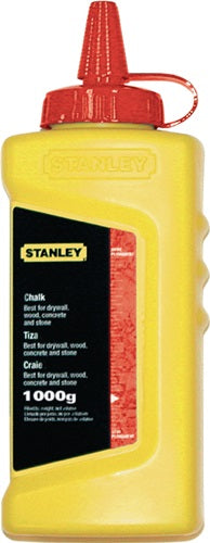 Schlagschnurkreide 1000 g rot wasserfest schwer löslich Kunststoffflasche STANLEY