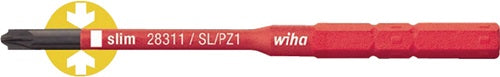 Wechselklinge SlimBit electric Plus / Minus Schlitz / PZD 2 x 75 mm VDE isoliert WIHA