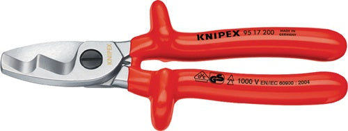 Kabelschere Länge 200 mm Kopf verchromt VDE tauchisoliert KNIPEX