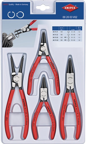Sicherungsringzangensatz 4-teilig stabile Kunststoffverpackung 10 - 60 mm KNIPEX