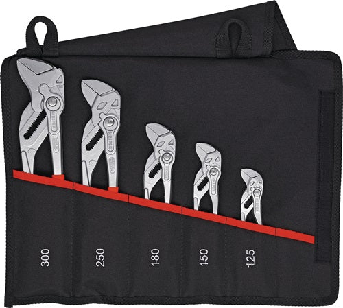 Zangenschlüsselset Inhalt 5-teilig verchromt Rolltasche KNIPEX
