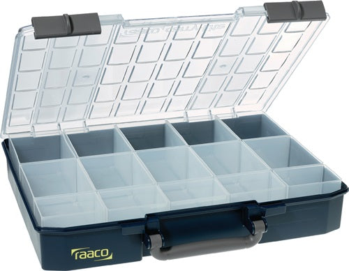Sortimentskasten Carry Lite B415xT330xH80mm 15 Fächer blau RAACO