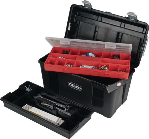 Werkzeugkoffür Toolbox 33-34 B480xT255xH258mm Einsteckfächer Polypropylen RAACO – Ansicht 3