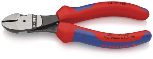 Kraftseitenschneider Länge 160 mm poliert Form 0 Mehrkomponenten-Hüllen KNIPEX