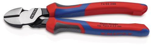 Kraftseitenschneider Länge 200 mm poliert Form 0 Mehrkomponenten-Hüllen KNIPEX