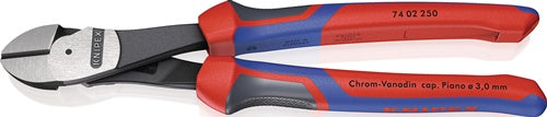 Kraftseitenschneider Länge 250 mm poliert Form 0 Mehrkomponenten-Hüllen KNIPEX