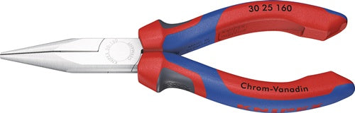 Langbeckzange Gesamtlänge 160 mm Form 2 Kopf verchromt lang flach-rund Mehrkomponenten-Hüllen KNIPEX
