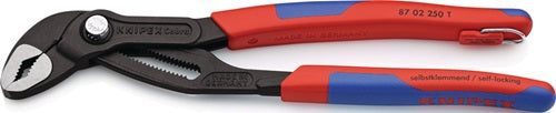 Wasserpumpenzange Cobra® Länge 250 mm Spannweiße 46 mm poliert Mehrkomponenten-Hüllen mBefestigungsöse KNIPEX