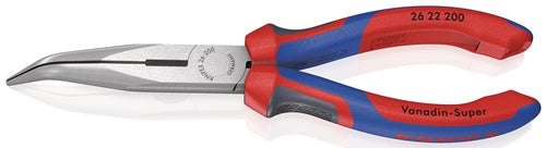 Flachrundzange Länge 200 mm poliert 40° gewinkelt Mehrkomponenten-Hüllen KNIPEX
