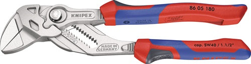 Zangenschlüssel Länge 180 mm Spannweiße 40 mm verchromt Mehrkomponenten-Hüllen KNIPEX