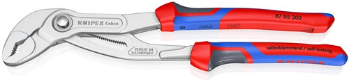 Wasserpumpenzange Cobra® Länge 300 mm Spannweiße 60 mm verchromt Mehrkomponenten-Hüllen KNIPEX