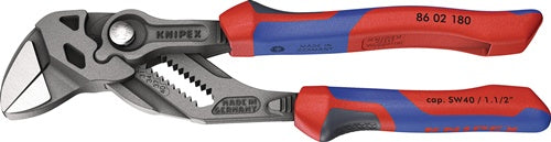 Zangenschlüssel Länge 180 mm schwarz atramentiert Spannweiße 40 mm Mehrkomponenten-Hüllen KNIPEX