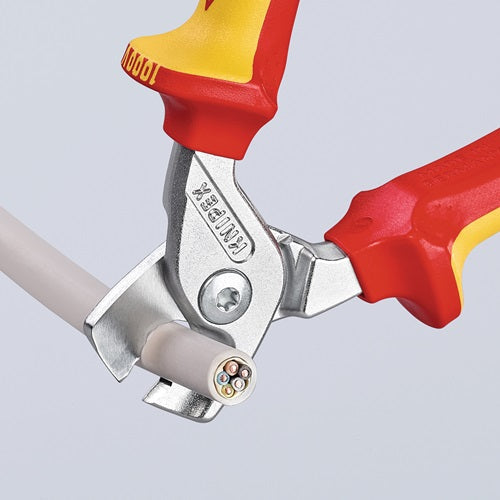Kabelschere Länge 160 mm Kopf verchromt VDE Mehrkomponenten-Hüllen Form 1 KNIPEX – Ansicht 5