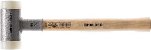 Schonhammer SUPERCRAFT Länge 330 mm Kopf-Ø 30 mm Hickory rückschlagfrei hart Nylon weiß HALDER