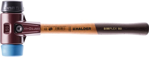 Schonhammer SIMPLEX Länge 300 mm Kopf-Ø 30 mm weißh/mittelhart Holz TPE-soft blau/Gummi schwarz HALDER