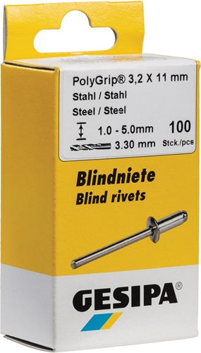 Blindniet PolyGrip® Nietschaft d x l 48 x 10 mm Stahl / Stahl 50 Stück GESIPA
