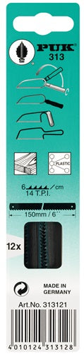 Sägeblatt Blattlänge 150 mm Blattbreite 6 mm grob für Holz 12 Stück / Karton PUK