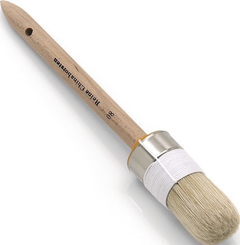 Ringpinsel Größe 4 Borstenlänge 75 mm 20 mm helle Chinaborste roher Holzstiel NÖLLE