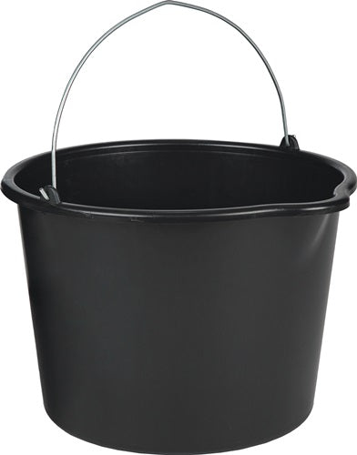 Baueimer 20 l mit Tülle schwarz Polyethylen