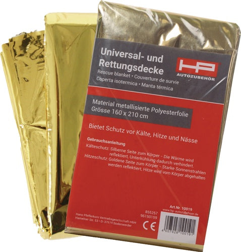 Rettungsdecke DIN 13164 L2100xB1600xH02camm Faltmaß ca 144 x 80 x 20 mm HP AUTOZUBEHÖR