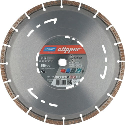 Diamanttrennscheibe 4 x 4 Explorer Ø 350 mm Bohrung 20 mm Segmentbreite 32 mm Segmenthöhe 12 mm NORTON CLIPPER