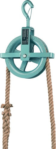 Baurolle Seilrad-Ø 190 mm mit Hakensicherung und Kreuzbügel BRAUN