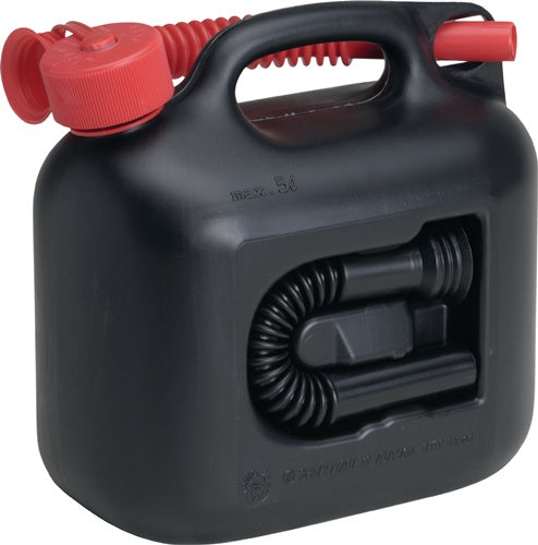 Kraftstoffkanister PREMIUM 5 l schwarz 2 Auslaufrohre L265xB147xH247mm HÜNERSDORFF