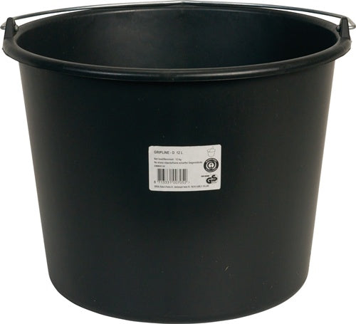 Baueimer GRIPLINE D 12 l schwarz Kunststoff – Ansicht 3