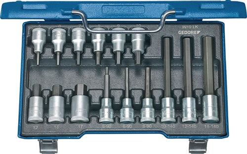 Steckschlüsselsatz IN 19 LKM 15-teilig 1/2 ? 5 - 17 mm für Innen-6-kant GEDORE