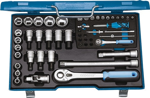 Steckschlüsselsatz 19 V20U-10 50-teilig 1/4 + 1/2 ? Schlüsselweißen 4-30 mm Anzahl Zähne 72/48 6-Kant GEDORE