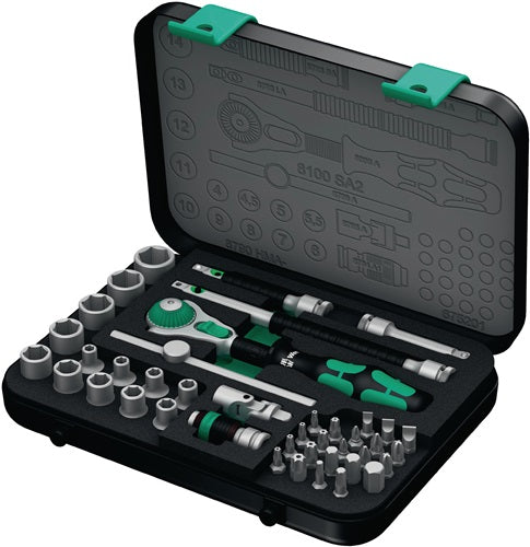 Steckschlüsselsatz Zyklop Speed 42-teilig 1/4 ? Schlüsselweißen 4-14 mm Anzahl Zähne 72 6-Kant WERA