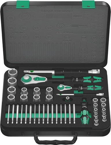 Steckschlüsselsatz 8100 SA/SC 2 Zyklop 43-teilig 1/4 + 1/2 ? Schlüsselweißen 4-24 mm Anzahl Zähne 72/72 6-Kant WERA
