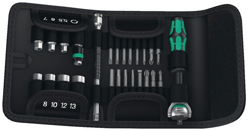 Bit-/Steckschlüsselset KK Zyklop Speed 26-teilig Schlitz/PH/PZD/Knarre/7 Nüsse WERA