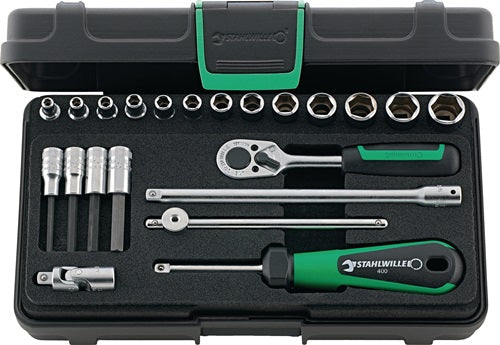 Steckschlüsselsatz 40/44/17/5 KN 22-teilig 1/4 ? Schlüsselweißen 35-13 mm Anzahl Zähne 22 6-Kant STAHLWILLE