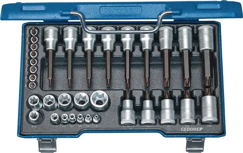 Steckschlüsselsatz 19 TX 20 34-teilig 1/4 + 1/2 ? T8 - T60/E4 - E24 GEDORE