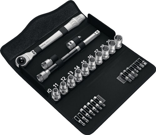 Steckschlüsselsatz Zyklop Metal 28-teilig 1/2 ? Schlüsselweißen 10-19 mm Anzahl Zähne 72 6-Kant WERA