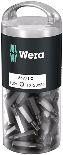Bitgroßpackung 867/1 Z 1/4 ? T 15 Länge 25 mm DIN ISO 1173 Form C 63 100St/Box WERA