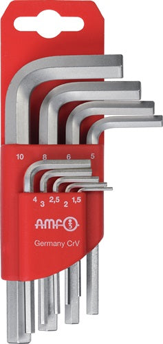 Winkelschraubendrehersatz 911-HM9C 9-teilig Kunststoffhalter SW 15 - 10 mm kurz CV-Stahl AMF