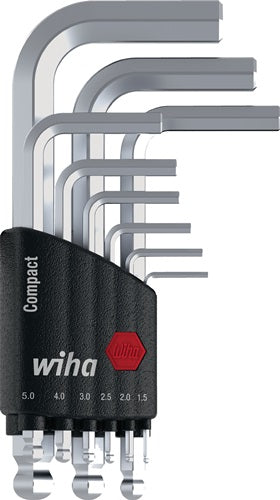 Winkelschraubendrehersatz 369 KH9 9-teilig Compact-Halter SW 15 - 10 mm kurz Kugelkopf CV-Stahl WIHA