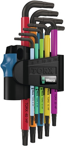 Winkelschraubendrehersatz 967 SL 9-teilig T8 - T40 farbcodiert mit HF WERA