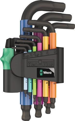 Winkelschraubendrehersatz 950/9 9-teilig Kunststoffhalter SW 15 - 10 mm kurz Kugelkopf WERA