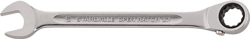 Maulringratschenschlüssel OPEN-RATCH 17 Schlüsselweiße 19 mm Länge 252 mm umschaltbar Ringseite 15 ° STAHLWILLE