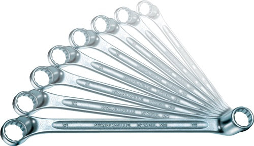 Doppelringschlüsselsatz 20/12 12-teilig Schlüsselweiße 6 - 32 mm tief gekröpft STAHLWILLE