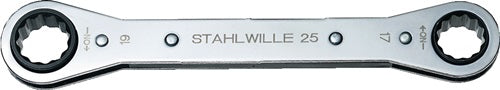 Ratschenringschlüssel 25 7 x 8 mm 12-KT Länge 109 mm Anzahl Zähne 22 STAHLWILLE