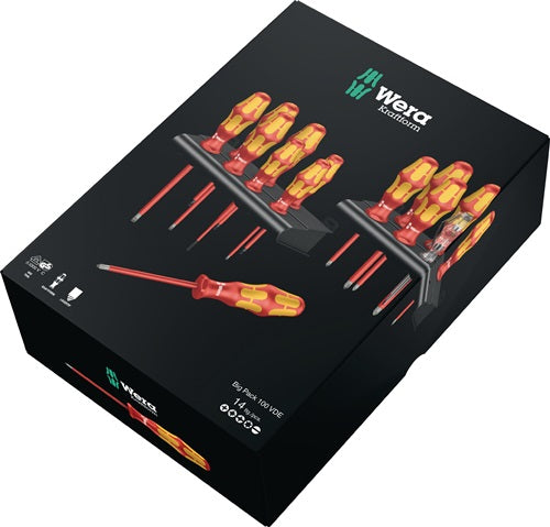 Schraubendrehersatz Kraftform Big Pack 100 VDE 16-teilig Schlitz/PH/PZD/TX/+-(SL/PZD) mit Wandhalterung VDE WERA – Ansicht 4