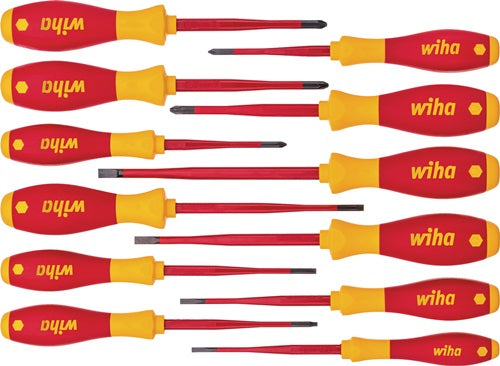 Schraubendrehersatz 3201 K12 12-teilig Schlitz/PH/PZD/TX/(+/- SL/PZD) slim fix VDE WIHA