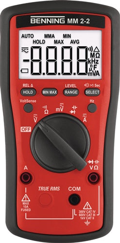 Multimeter MM 2-2 01 mV-1000 V AC 01 mV-1000 V DC TRUE RMS BENNING