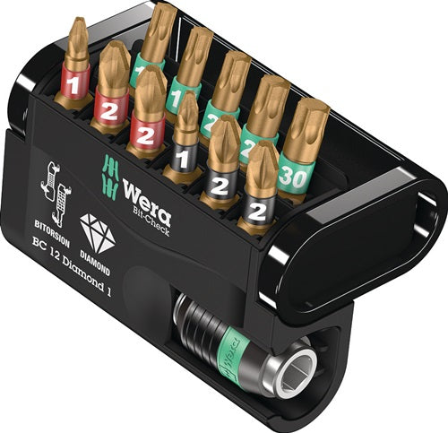 Bitsortiment Bit-Check Diamond 1 12-teilig PH/PZD/TX WERA