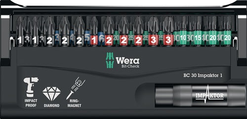 Bitsortiment Bit-Check 30 Impaktor 1 30-teilig PH/PZD/T/6-KT Schnellwechselhalter WERA – Ansicht 3